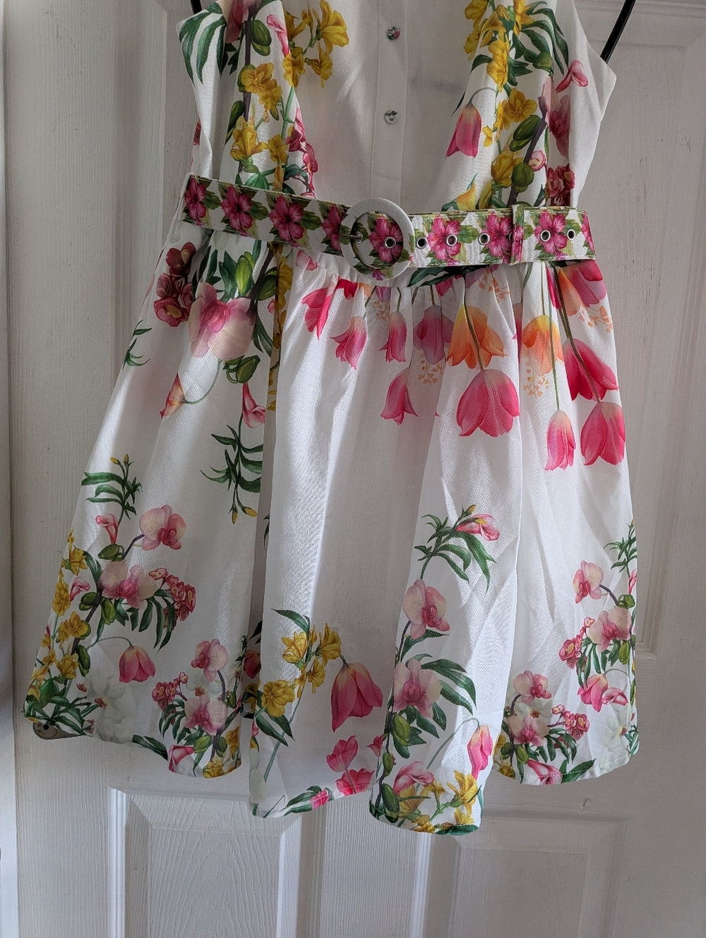 Commense Floral Print Belted Mini Dress - Picture 16 of 16